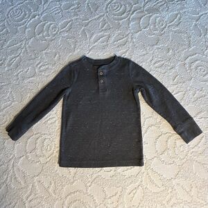 Jumping Beans 24M Henley Long Sleeve Dark Gray Cotton Polyester T-Shirt Kids